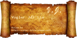 Vogler Júlia névjegykártya